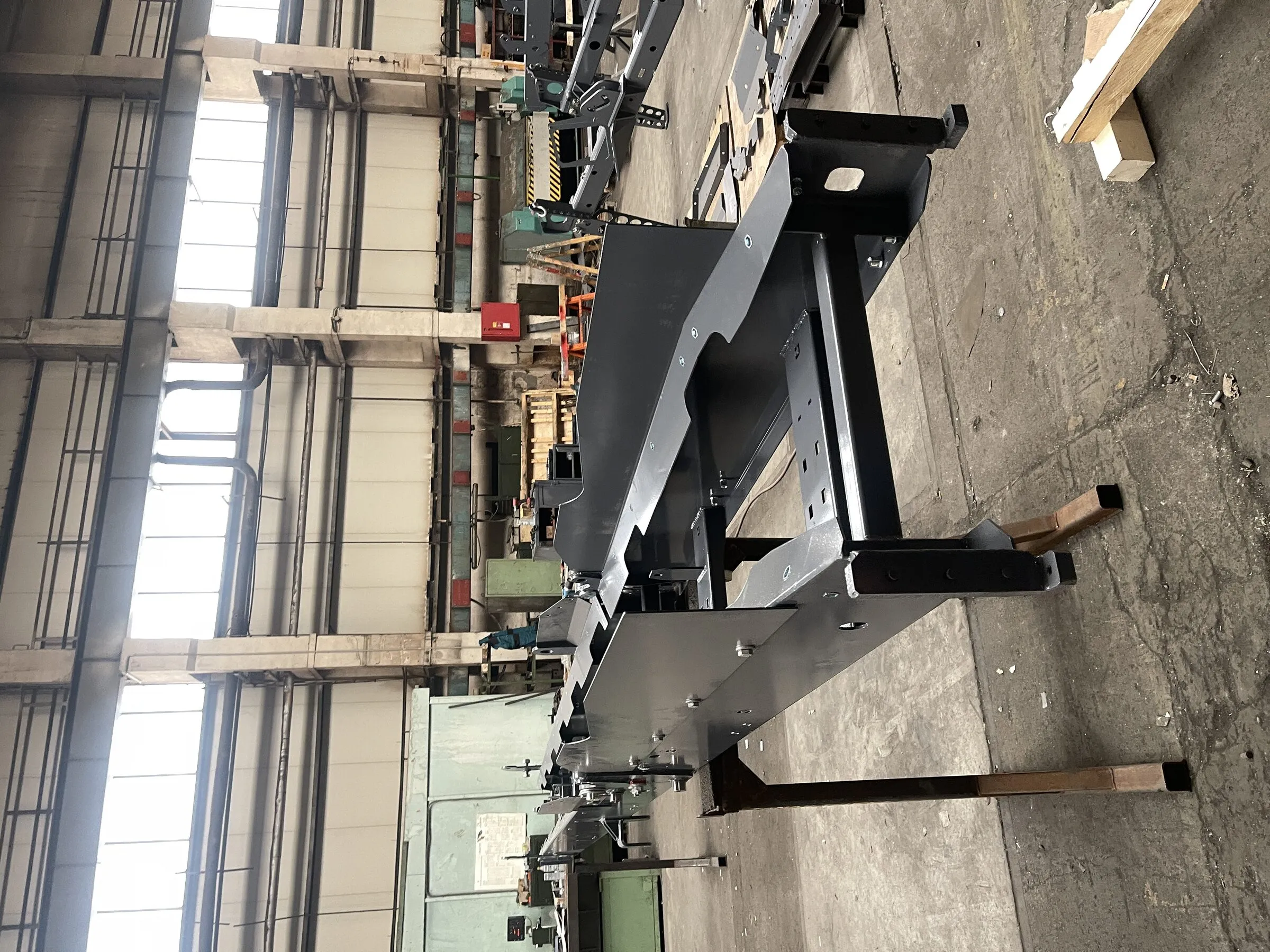 Belt conveyor system frame, galvanised and assembled
