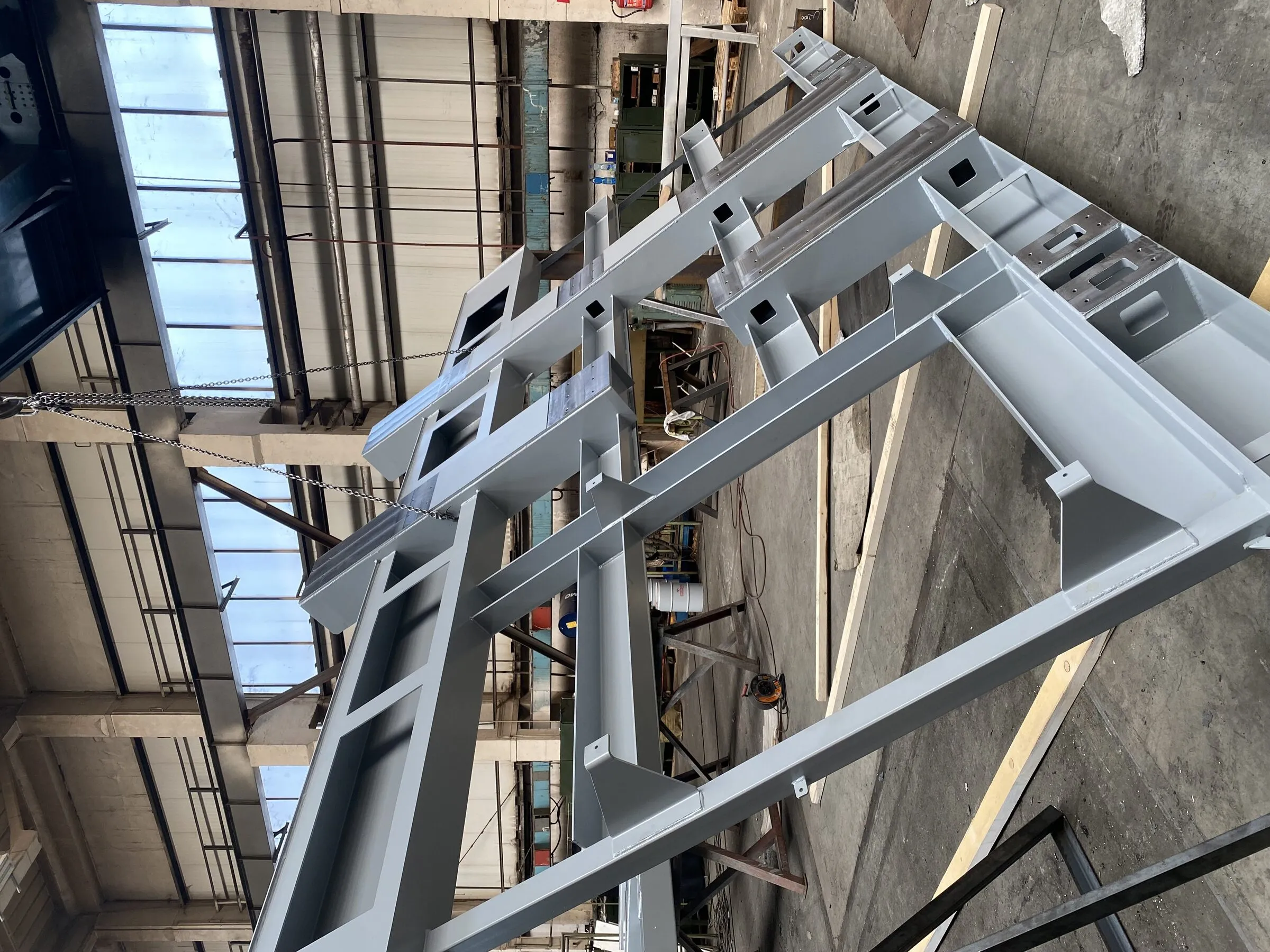 Welded and machined machine frame