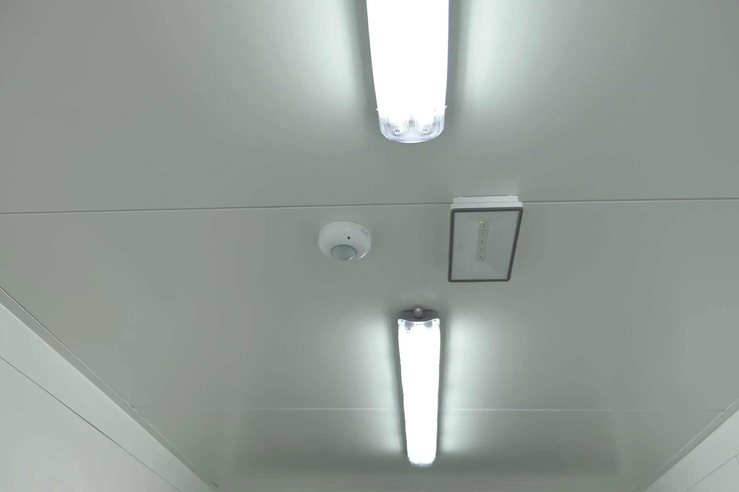Luminaire LED de plafond et détecteur de fumée dans un module