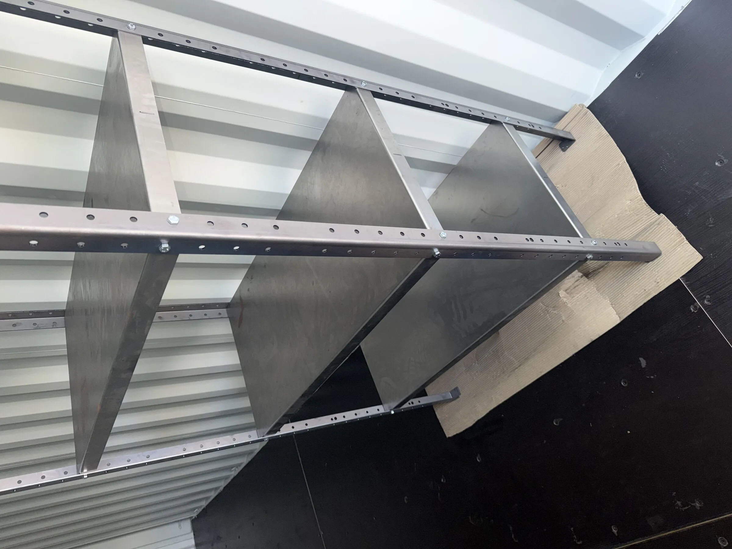 Metal shelving fitted inside a resort unit