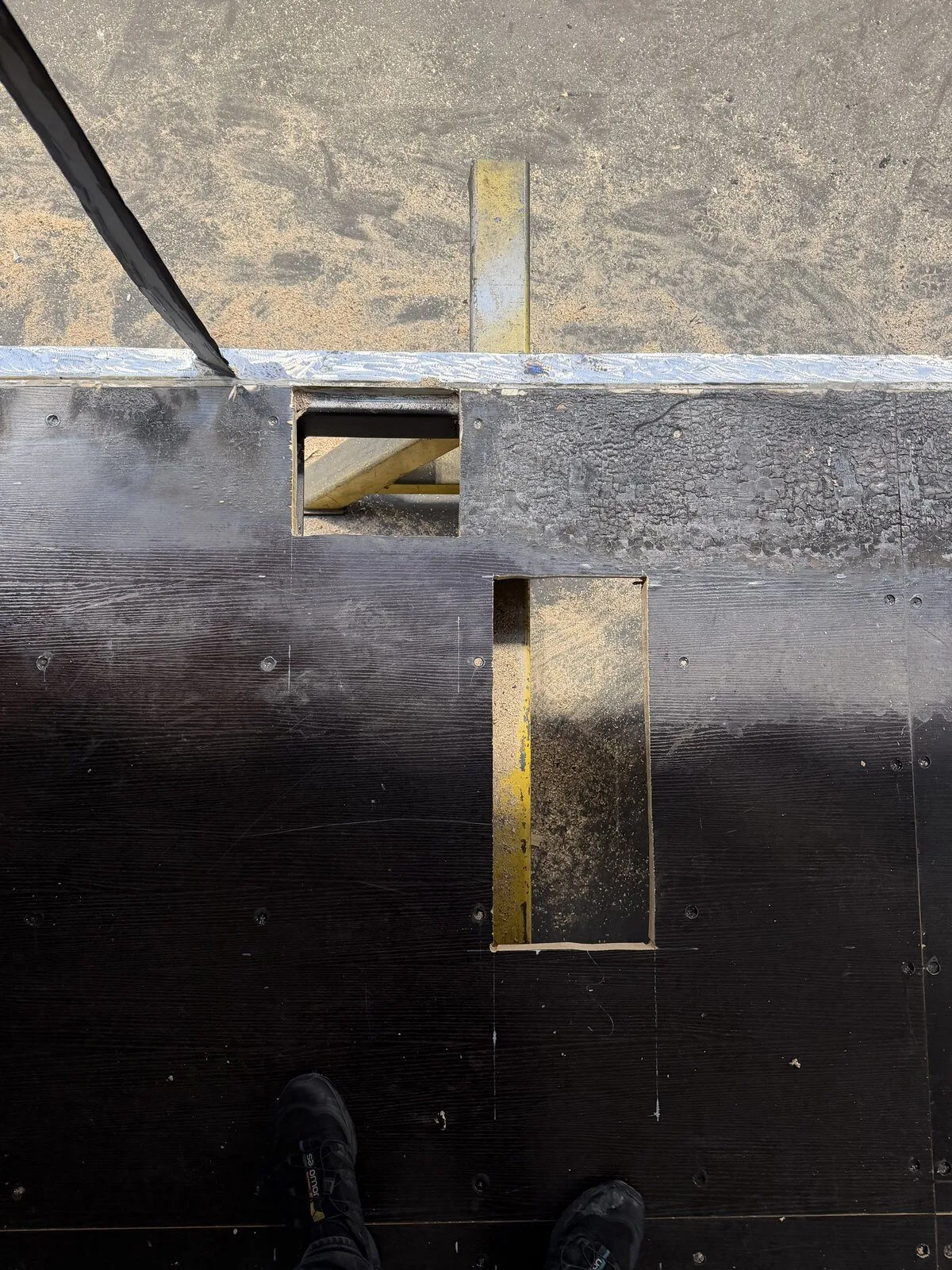 Second view of the floor structure during fabrication