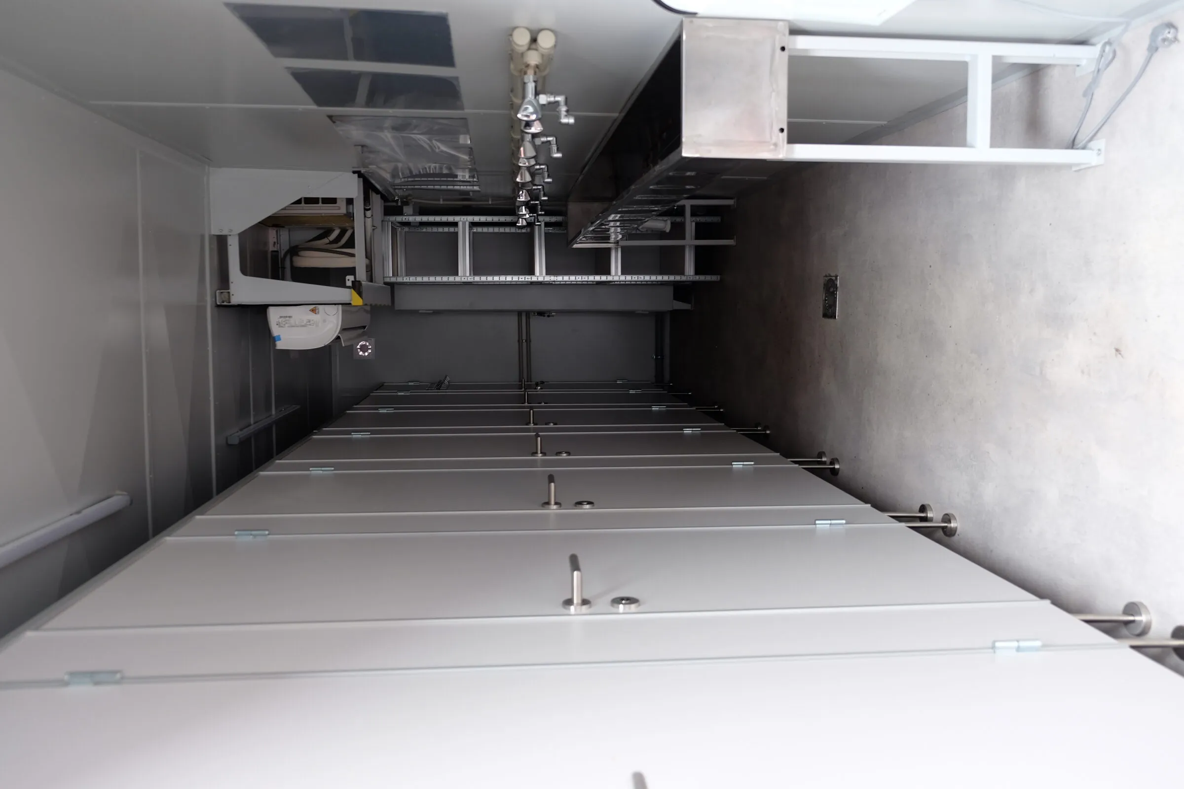 Corridor sink inside a sanitary module