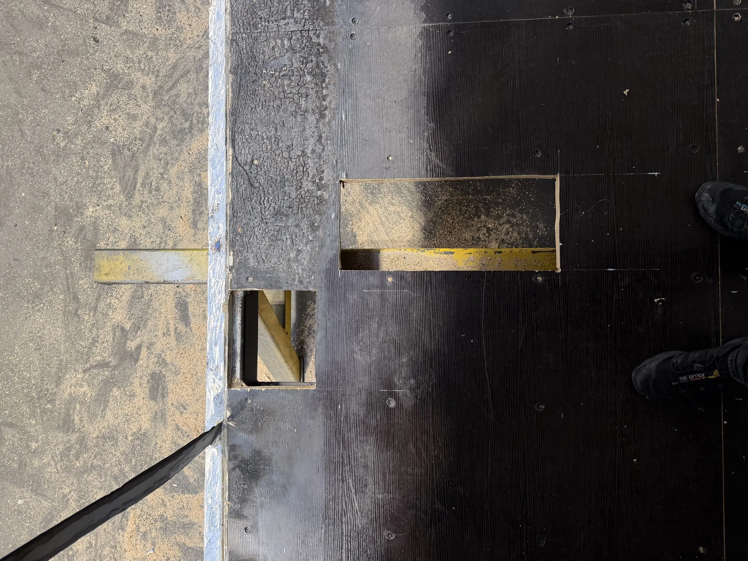 Heat-resistant internal lining detail in a training module