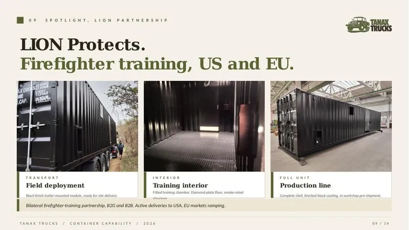 Marketing visualisation of fire-training containers
