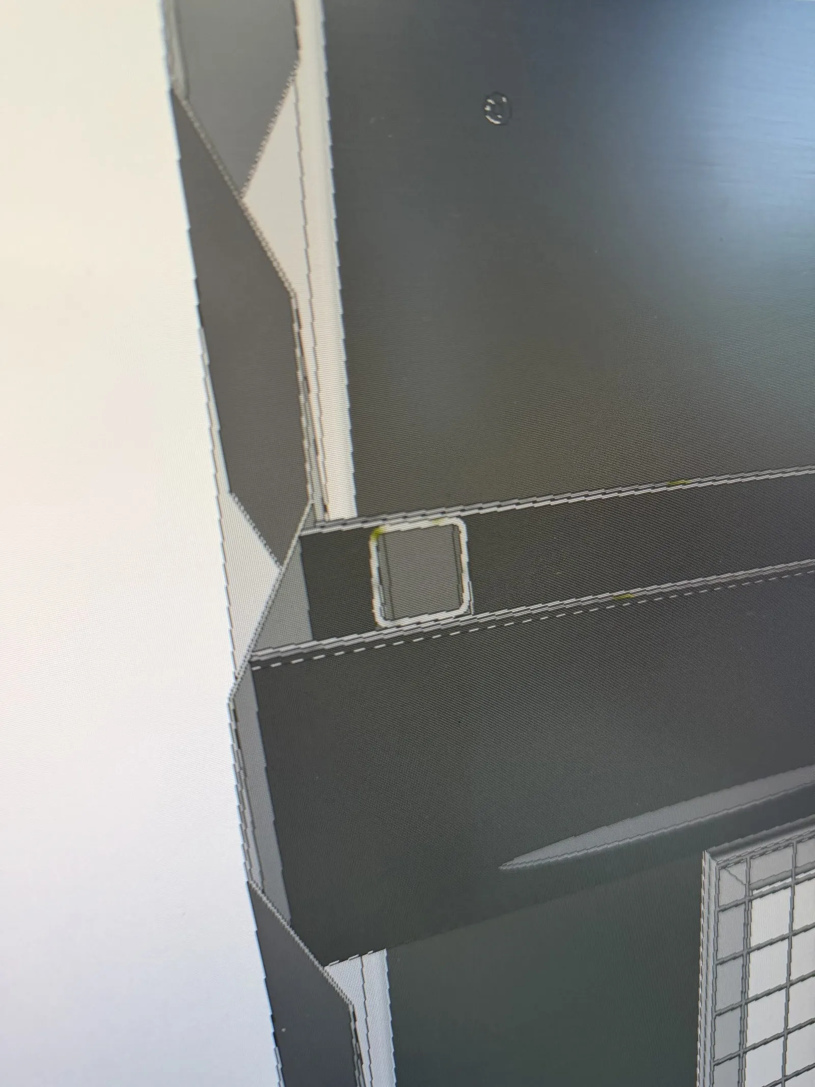 Corner fitting of a container in the 3D model