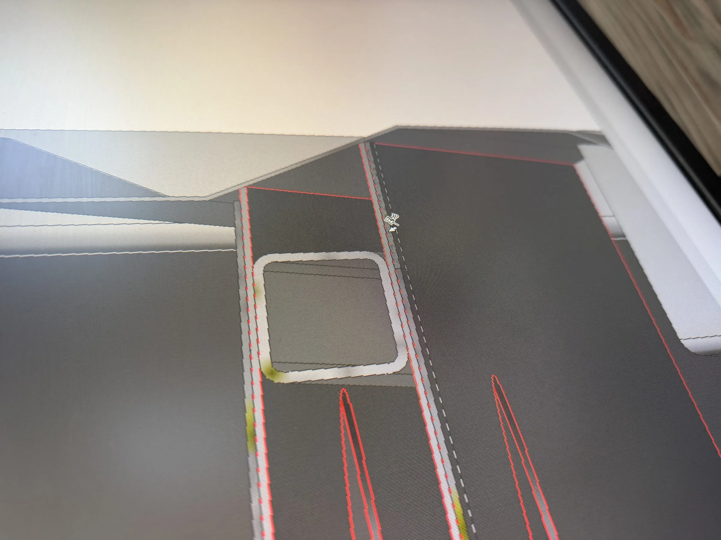Innenecke eines Containers im 3D-Modell