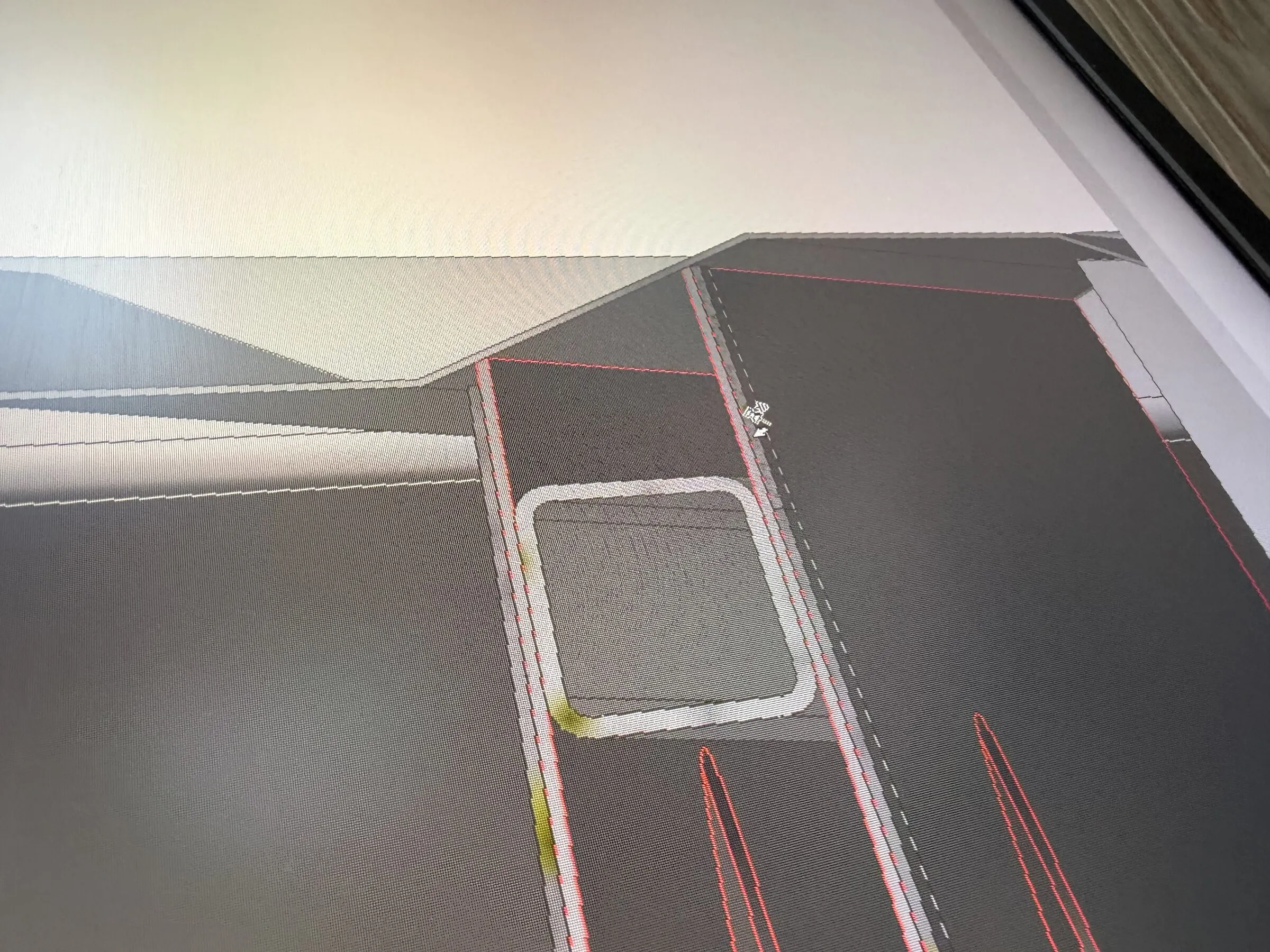 Innere Fensteröffnung eines Containers im 3D-Modell