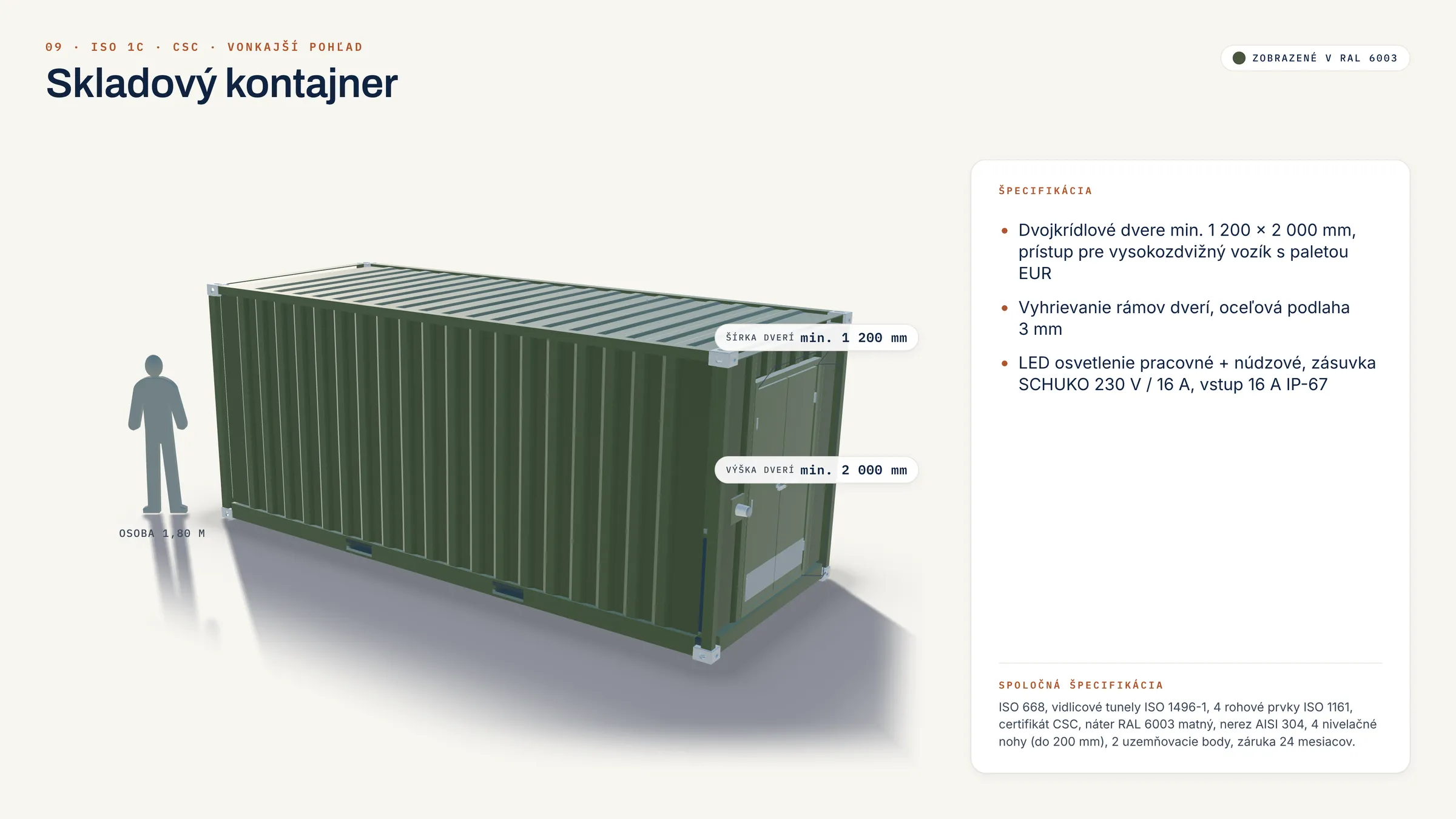 Lagercontainer: Ansicht von außen (Visualisierung)