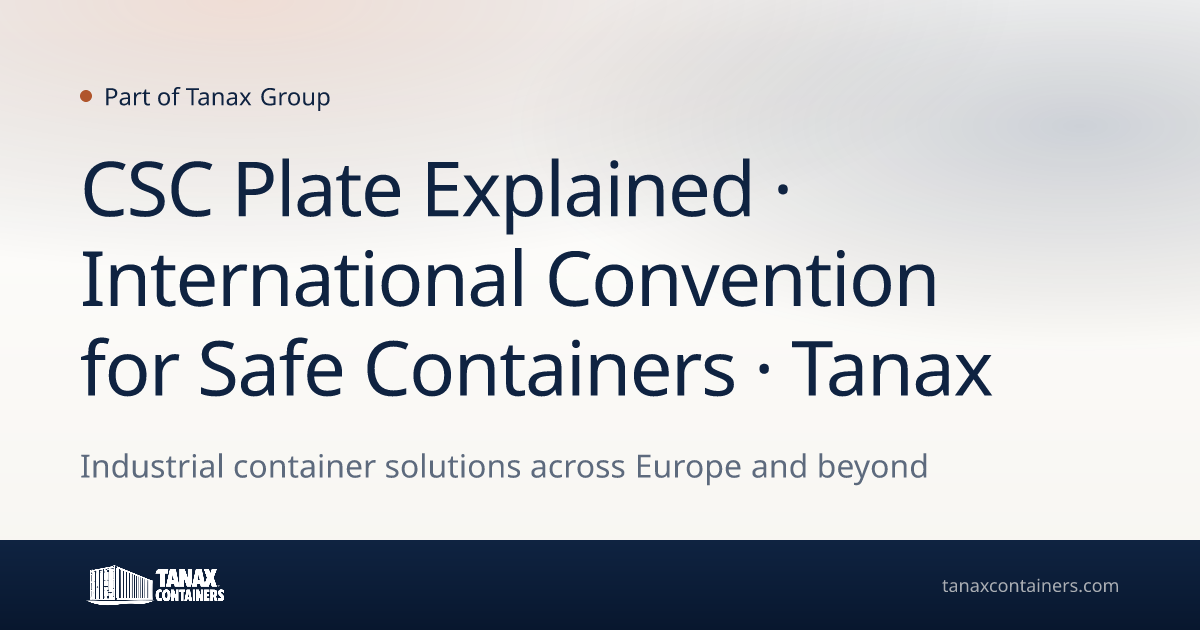 CSC Plate Explained · International Convention for Safe Containers ...